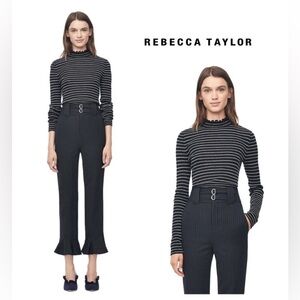Rebecca Taylor Black and White Striped Top